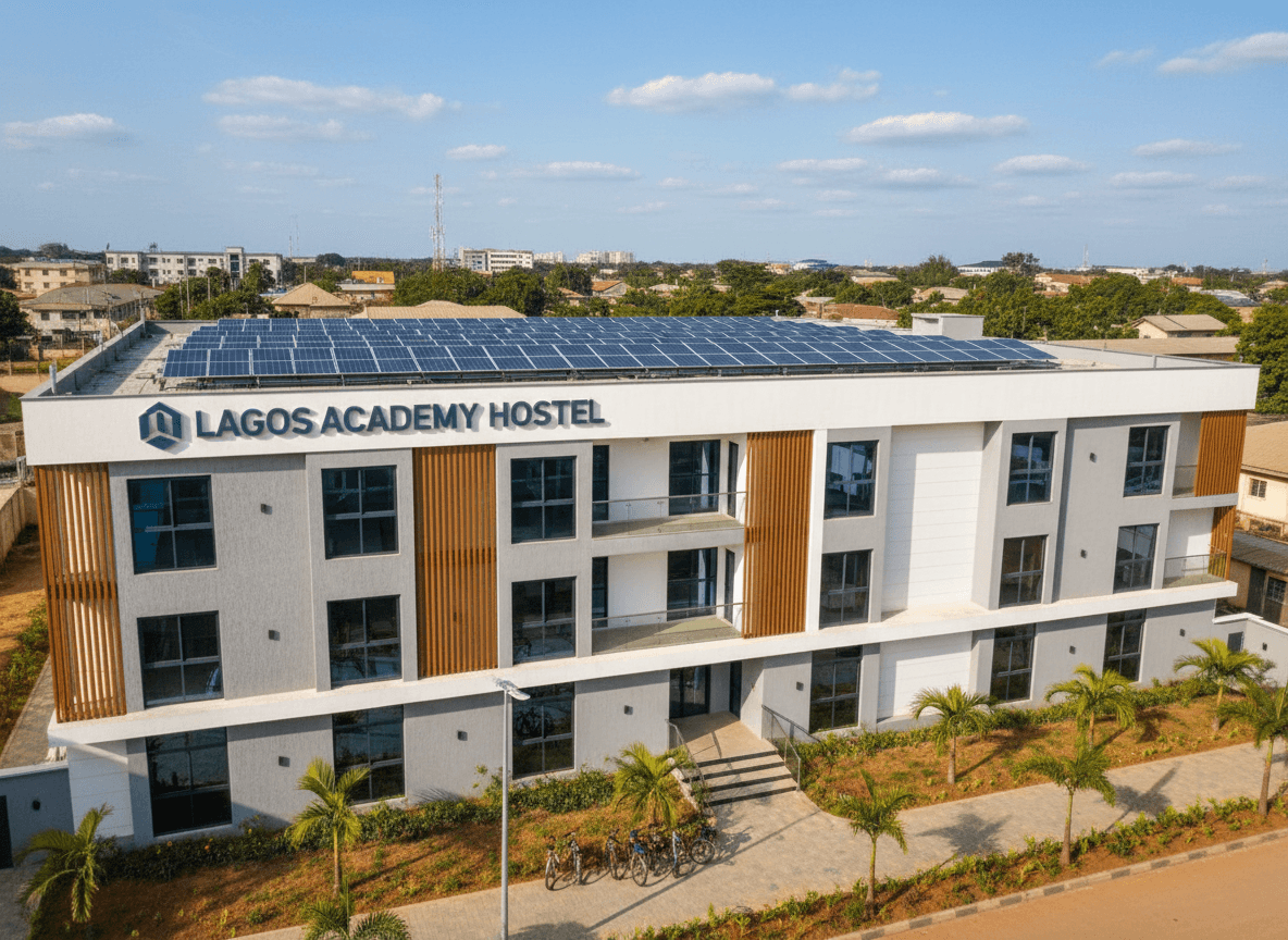 Modern student hostel building